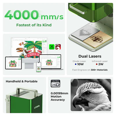 xTool F1: 10W Portable Laser Engraver with IR & Diode Laser
