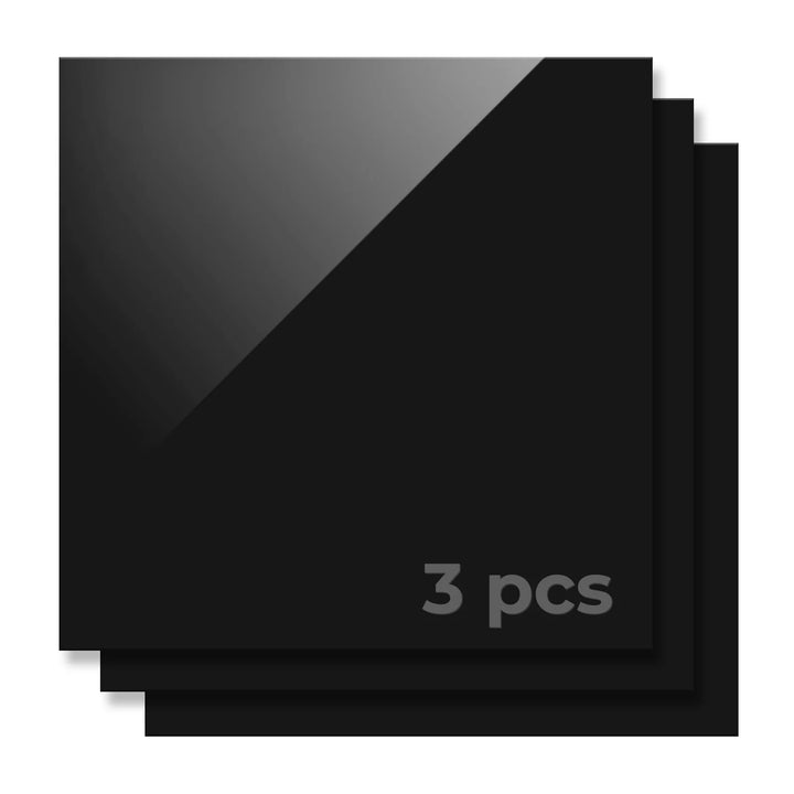 1/8" Black Opaque Glossy Acrylic Sheet Plexiglass for Diode Laser Cutting (3pcs)
