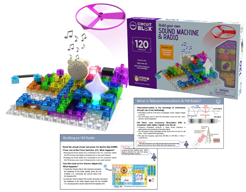 Circuit Blox™ BYO Sound Machine & Radio - 120 Project Student Set