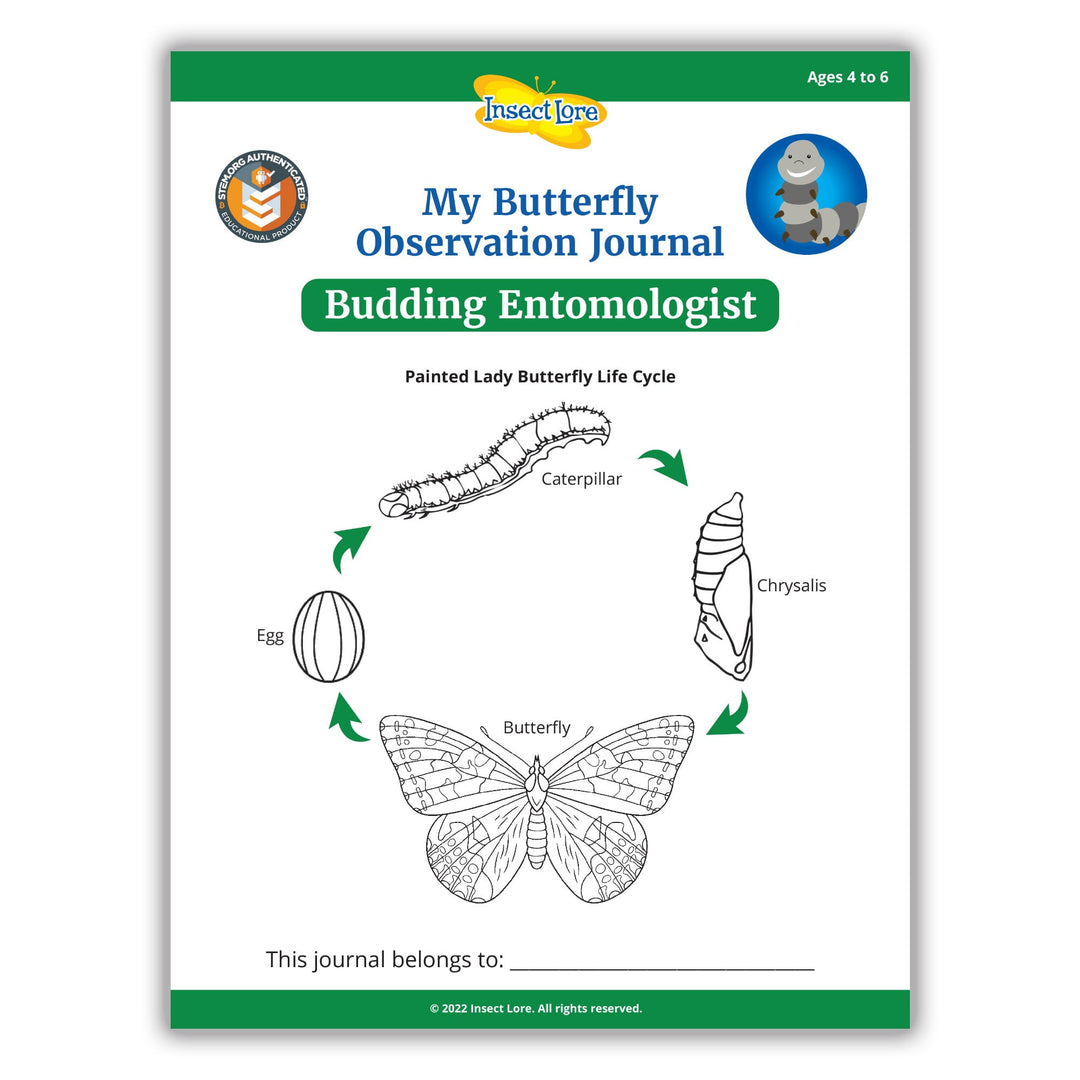 One LIVE Caterpillar Cup Refill Kit with STEM Journal & Life Cycle Stages - Insect Lore - STEMfinity