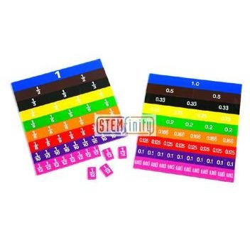 Fraction & Decimal Tiles in a Tray - STEMfinity