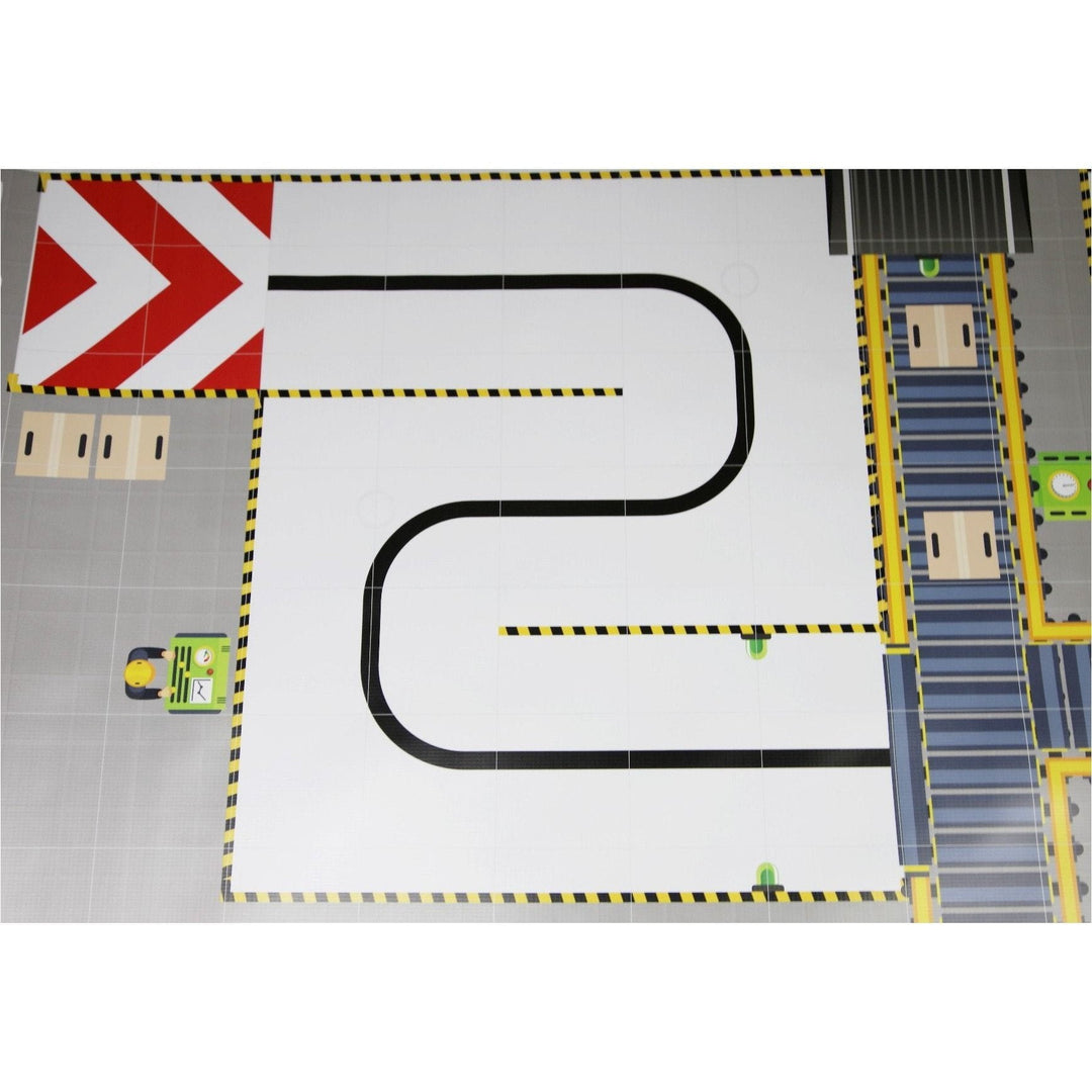 Geyer BrainStorm STEM Education Robotics Activity Mat: Advanced Robot Factory, 80" x 44.75" - STEMfinity