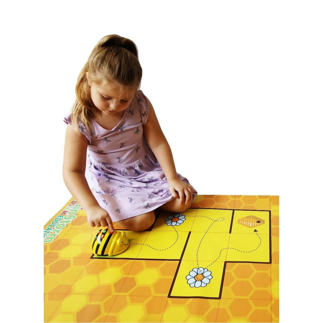 Geyer BrainStorm STEM Education Robotics Activity Mat: Bee Maze, 80" x 44.75" - STEMfinity
