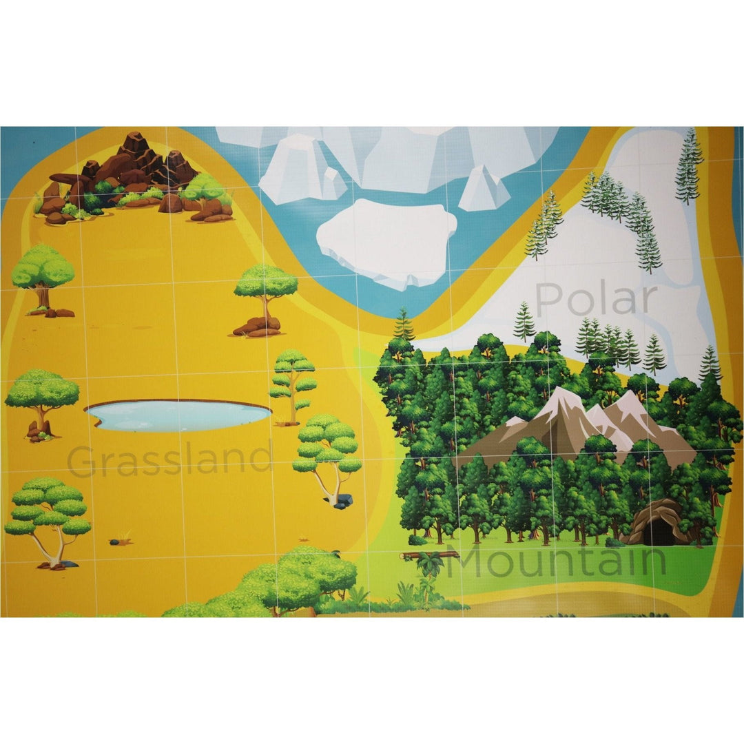 Geyer BrainStorm STEM Education Robotics Activity Mat: Habitat Helpers, 80" x 44.75" - STEMfinity