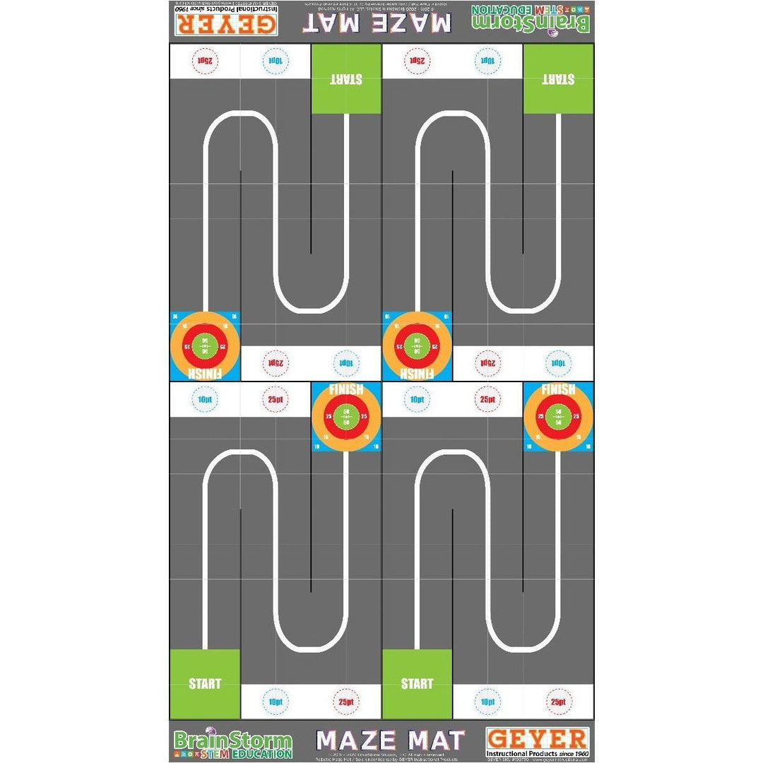 Geyer BrainStorm STEM Education Robotics Activity Mat: Maze, 80" x 44.75" - STEMfinity