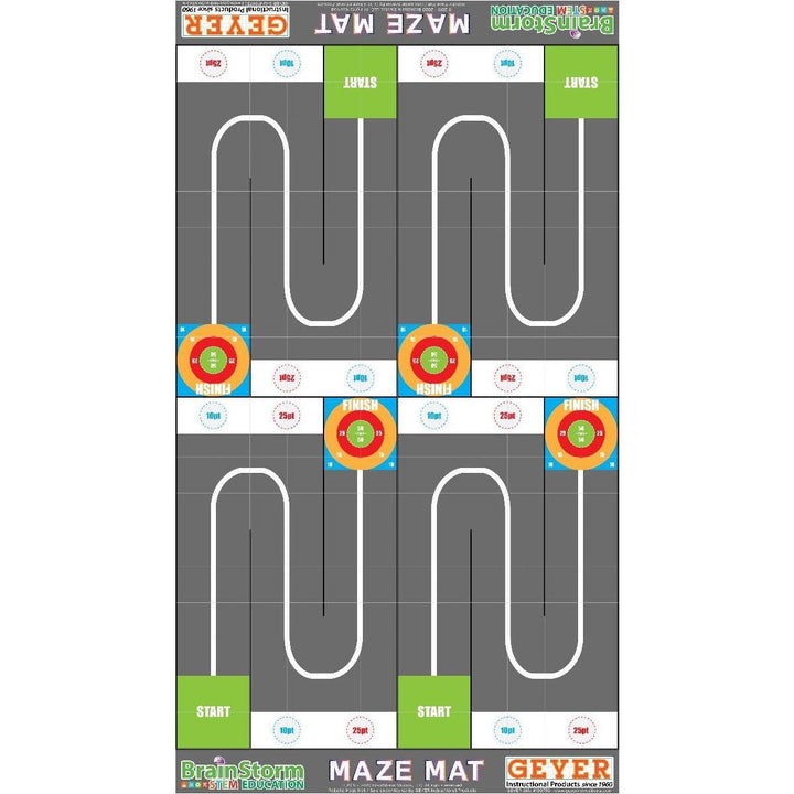 Geyer BrainStorm STEM Education Robotics Activity Mat: Maze, 80" x 44.75" - STEMfinity