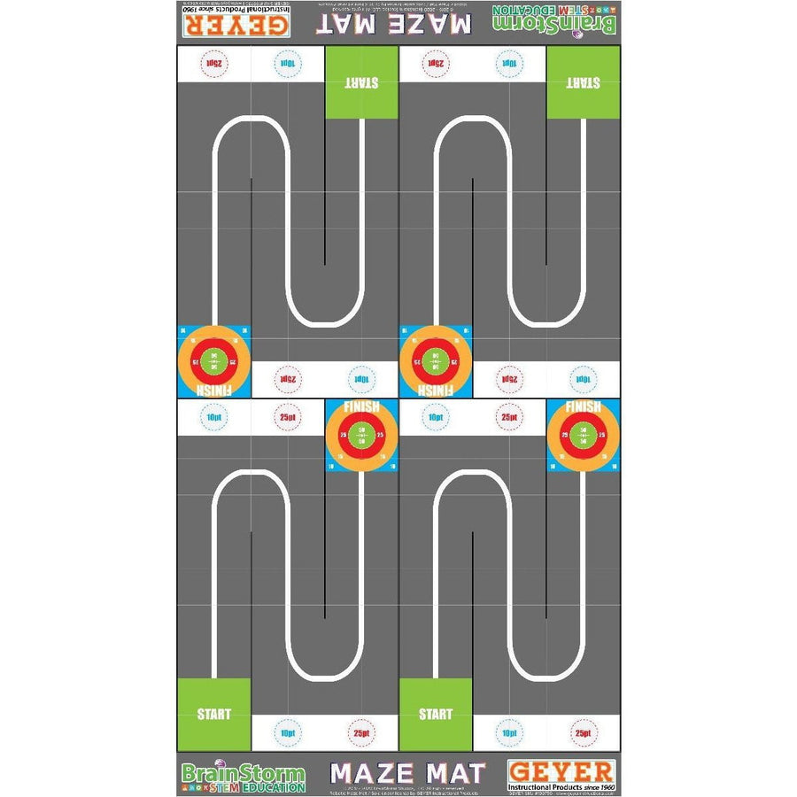 Geyer BrainStorm STEM Education Robotics Activity Mat: Maze, 80" x 44.75" - STEMfinity
