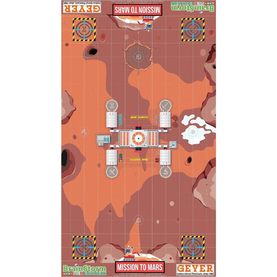 Geyer BrainStorm STEM Education Robotics Activity Mat: Mission to Mars, 80" x 44.75" - STEMfinity