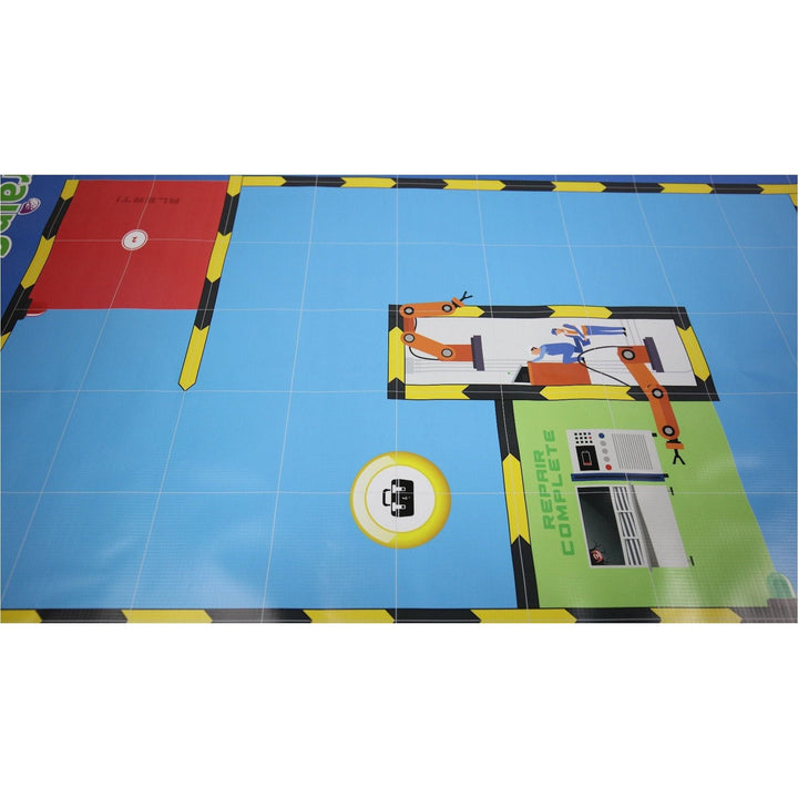 Geyer BrainStorm STEM Education Robotics Activity Mat: Robot Factory, 80" x 44.75" - STEMfinity