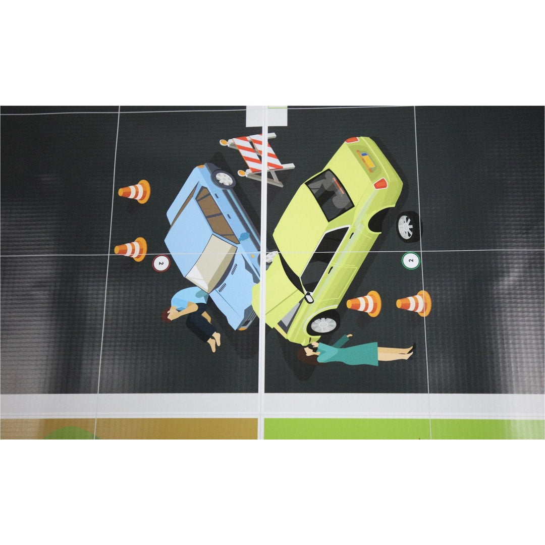 Geyer BrainStorm STEM Education Robotics Activity Mat: Robot Rescue, 80" x 44.75" - STEMfinity