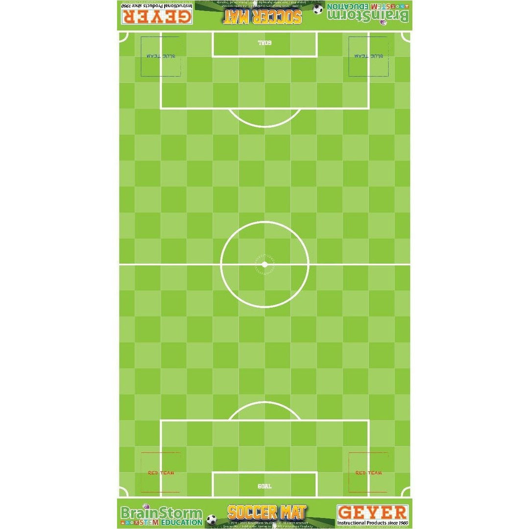 Geyer BrainStorm STEM Education Robotics Activity Mat: Soccer, 80" x 44.75" - STEMfinity