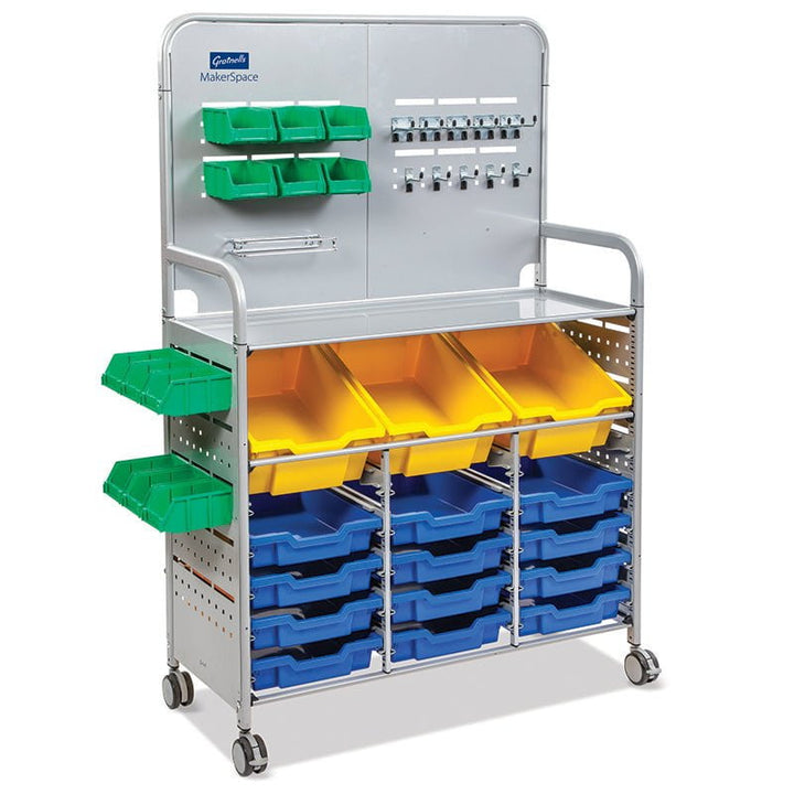 Gratnells MakerSpace Cart with 3 Deep & 12 Shallow Trays - Gratnells - STEMfinity