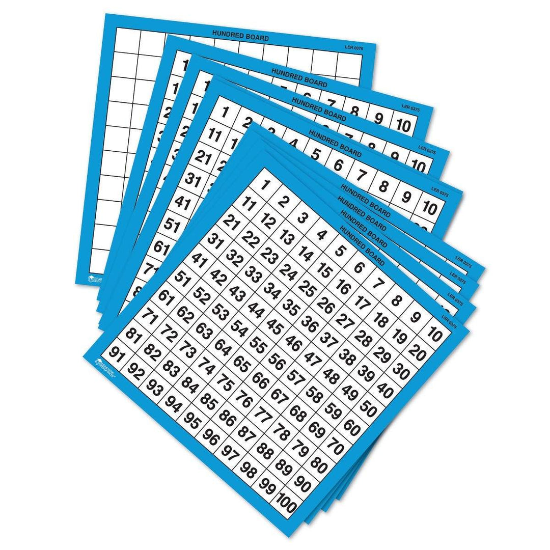 Laminated Hundred Boards, Set of 10 - STEMfinity