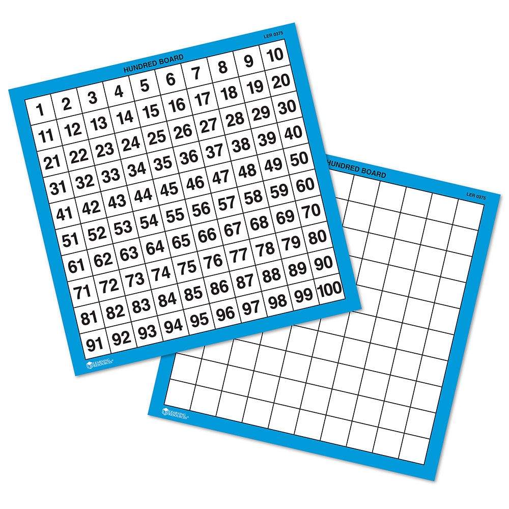 Laminated Hundred Boards, Set of 10 - STEMfinity