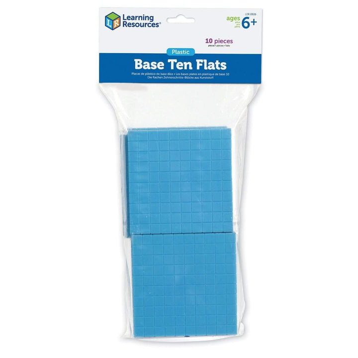 Plastic Base Ten Flats, Set of 10 - STEMfinity
