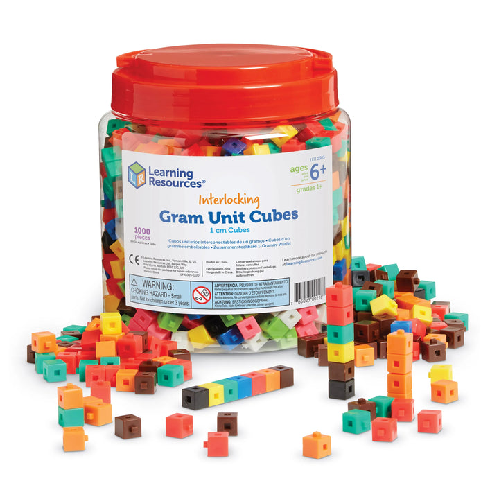 Interlocking Gram Unit Cubes, 1cm, Set of 1,000