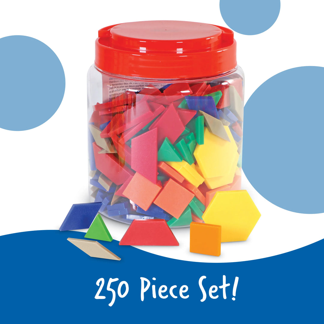 Plastic Pattern Blocks, 0.5 cm, Set of 250