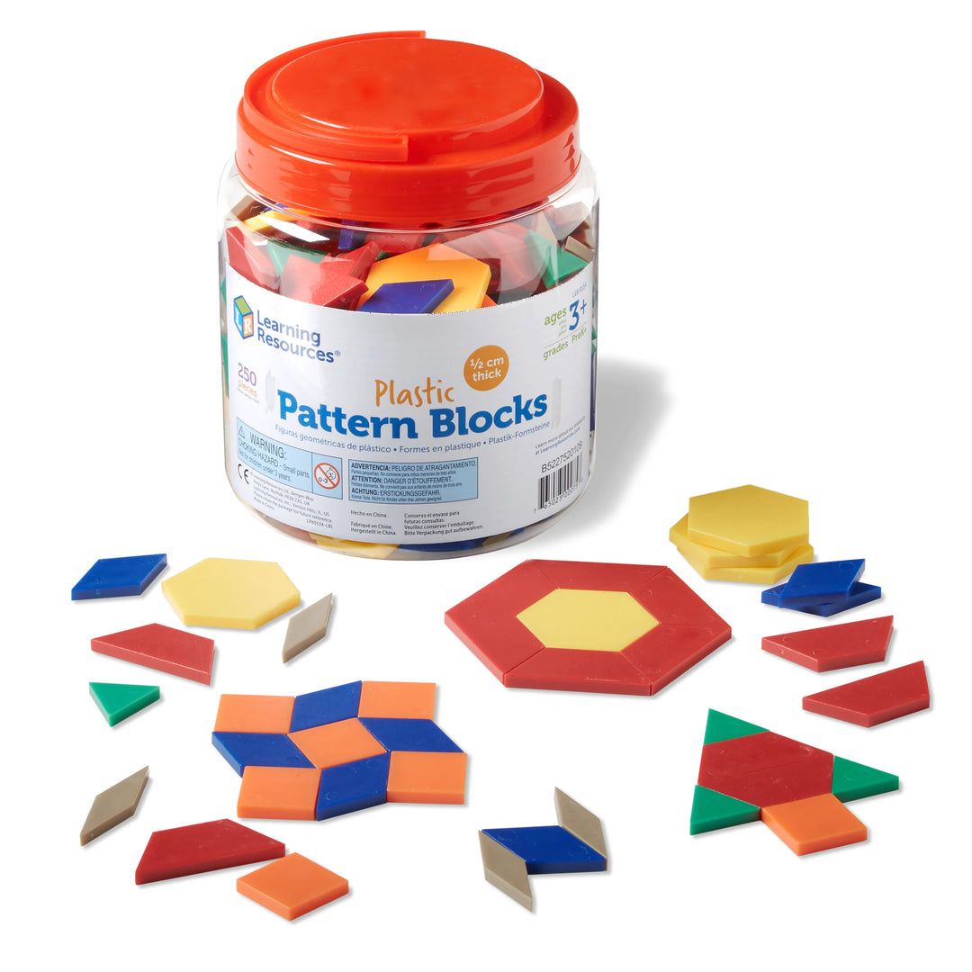 Plastic Pattern Blocks, 0.5 cm, Set of 250