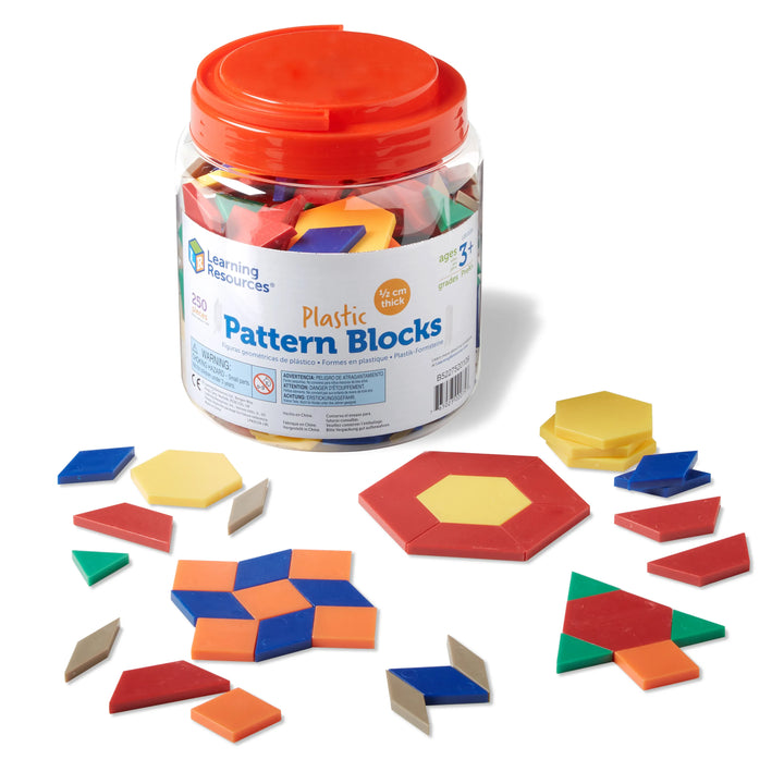 Plastic Pattern Blocks, 0.5 cm, Set of 250