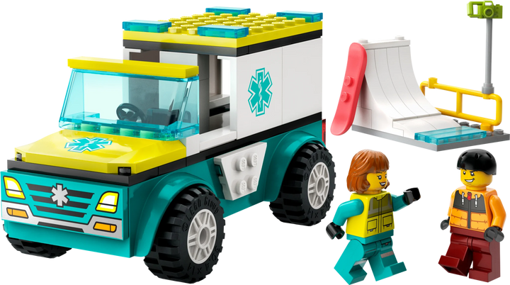 LEGO® City: Emergency Ambulance and Snowboarder
