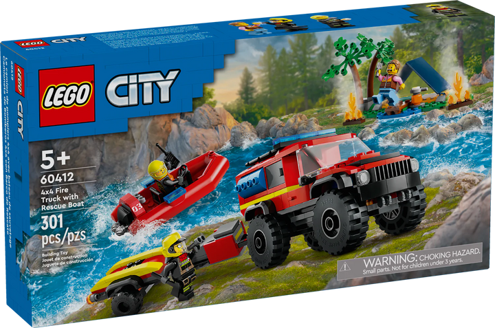 LEGO® City: 4x4 Fire Truck with Rescue Boat
