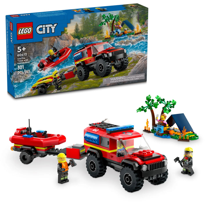 LEGO® City: 4x4 Fire Truck with Rescue Boat
