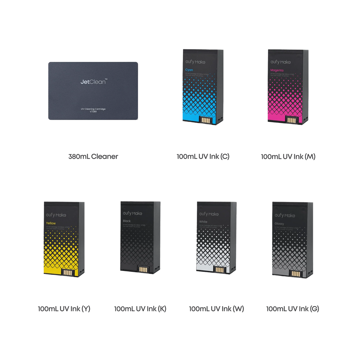 STEMfinity | Ink and Cleaning Cartridge Kit for UV Printer | eufyMake