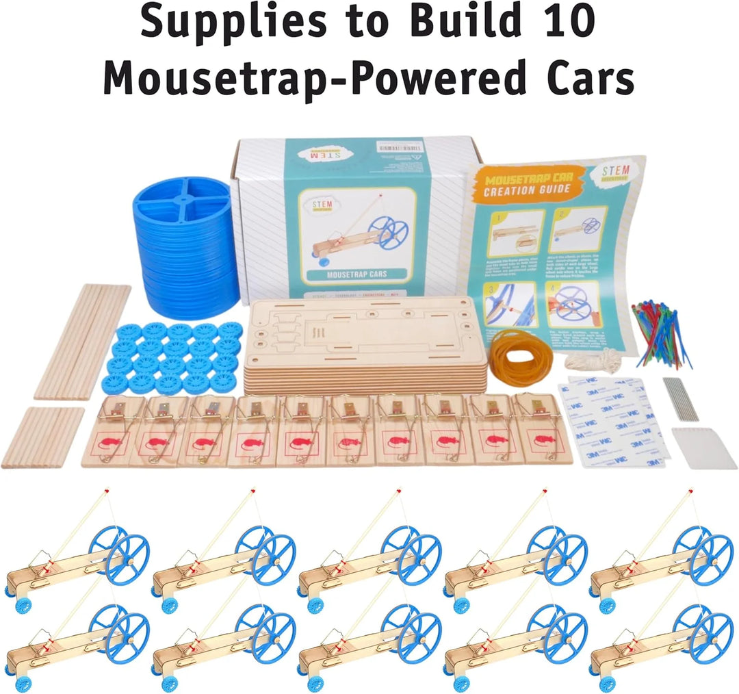 STEM Inventions: Mousetrap car kit, 10 pack