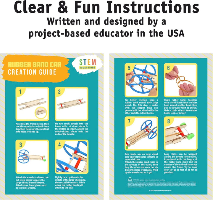 STEM Inventions: Rubber band car kit, 10 pack