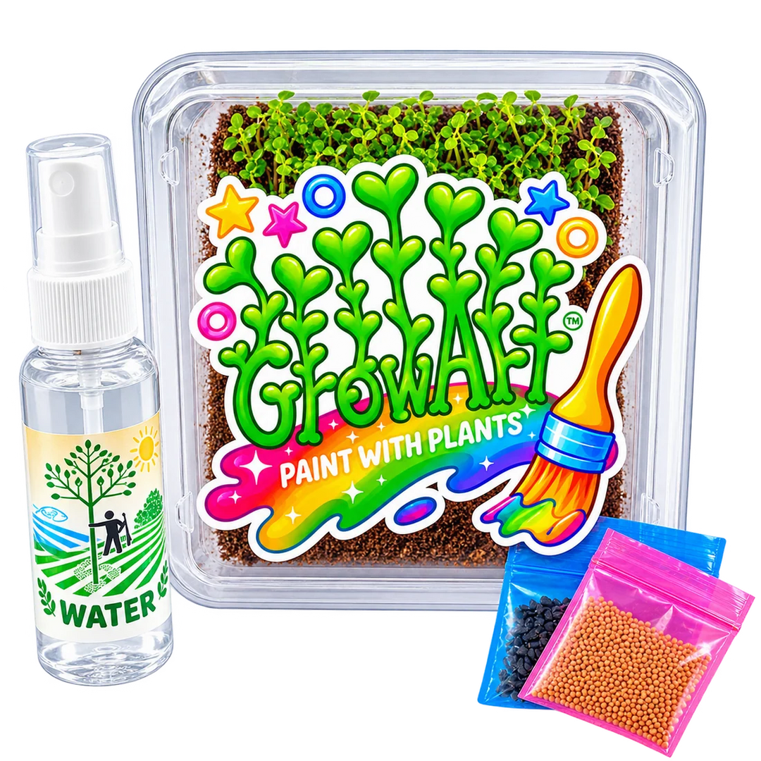 GrowArt™ Grow-Your-Own Art Kit: Edible Microgreens Kit COMPACT Classroom Bundle (24)