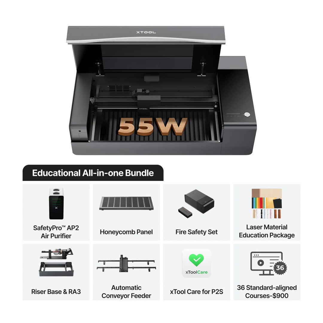 xTool P2S 55W Desktop CO2 Laser Cutter