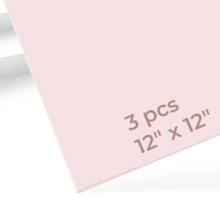 1/8" Pastel Nude Blush Pink Acrylic Sheet Plexiglass (3pcs)
