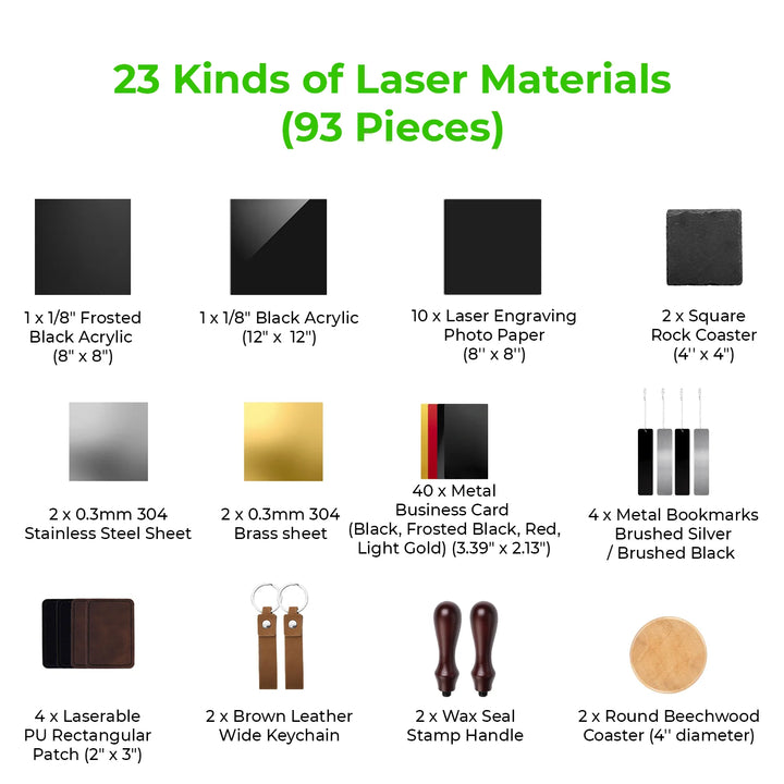 xTool F1/F2 Ultra Laser Material Kit (93pcs)