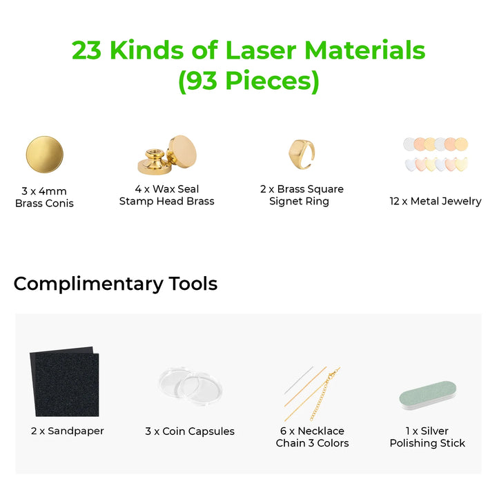 xTool F1/F2 Ultra Laser Material Kit (93pcs)