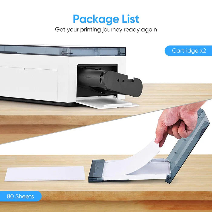 Amber 4x6" Photo Printer Paper & Ink Refill