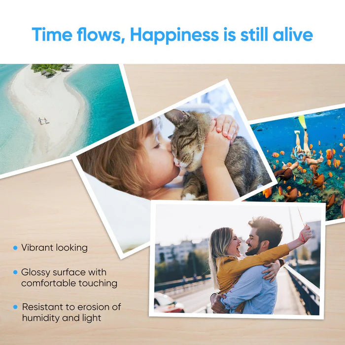 Amber 4x6" Photo Printer Paper & Ink Refill