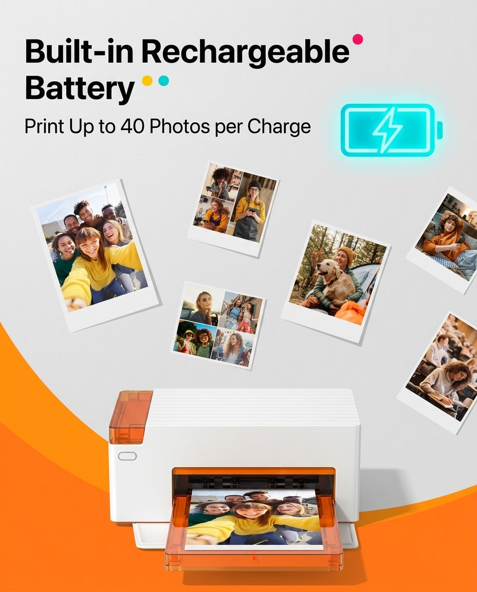 Amber M210 Printer with Photo Paper & Ink Cartridge w/ Battery