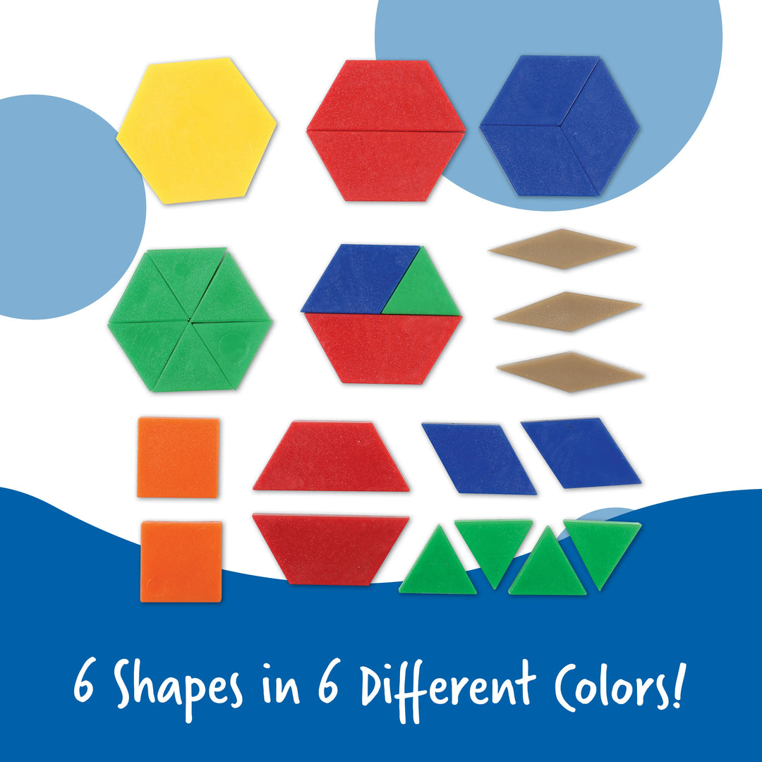 Plastic Pattern Blocks, 0.5 cm, Set of 250