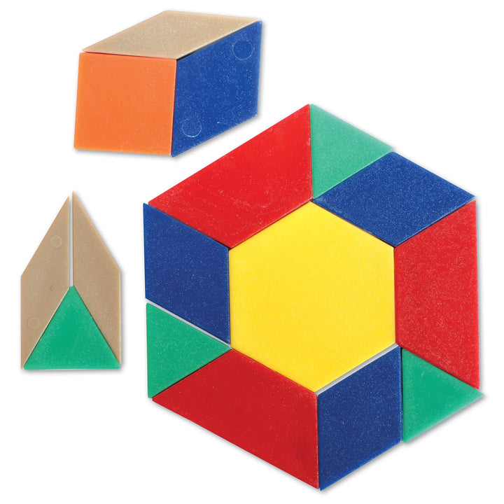 Plastic Pattern Blocks, 0.5 cm, Set of 100