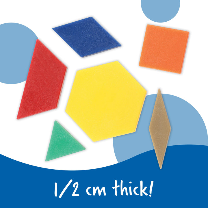 Plastic Pattern Blocks, 0.5 cm, Set of 250