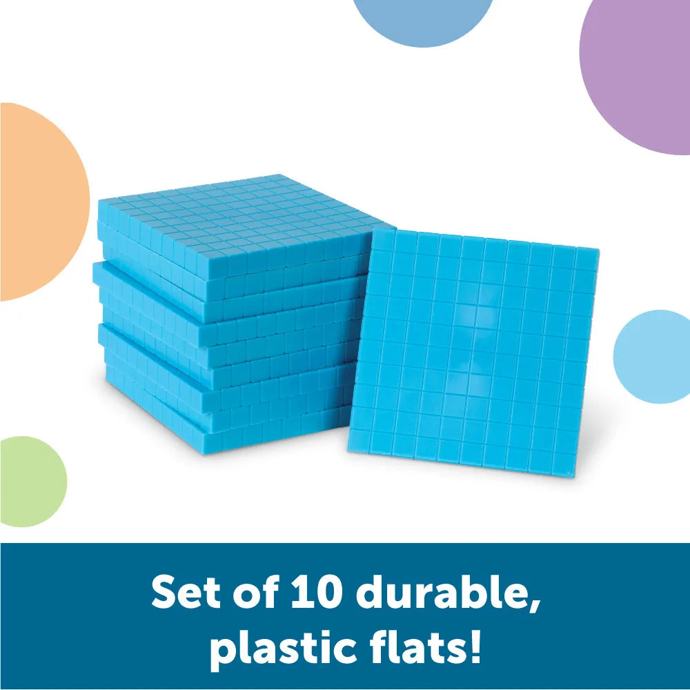 Plastic Base Ten Flats, Set of 10