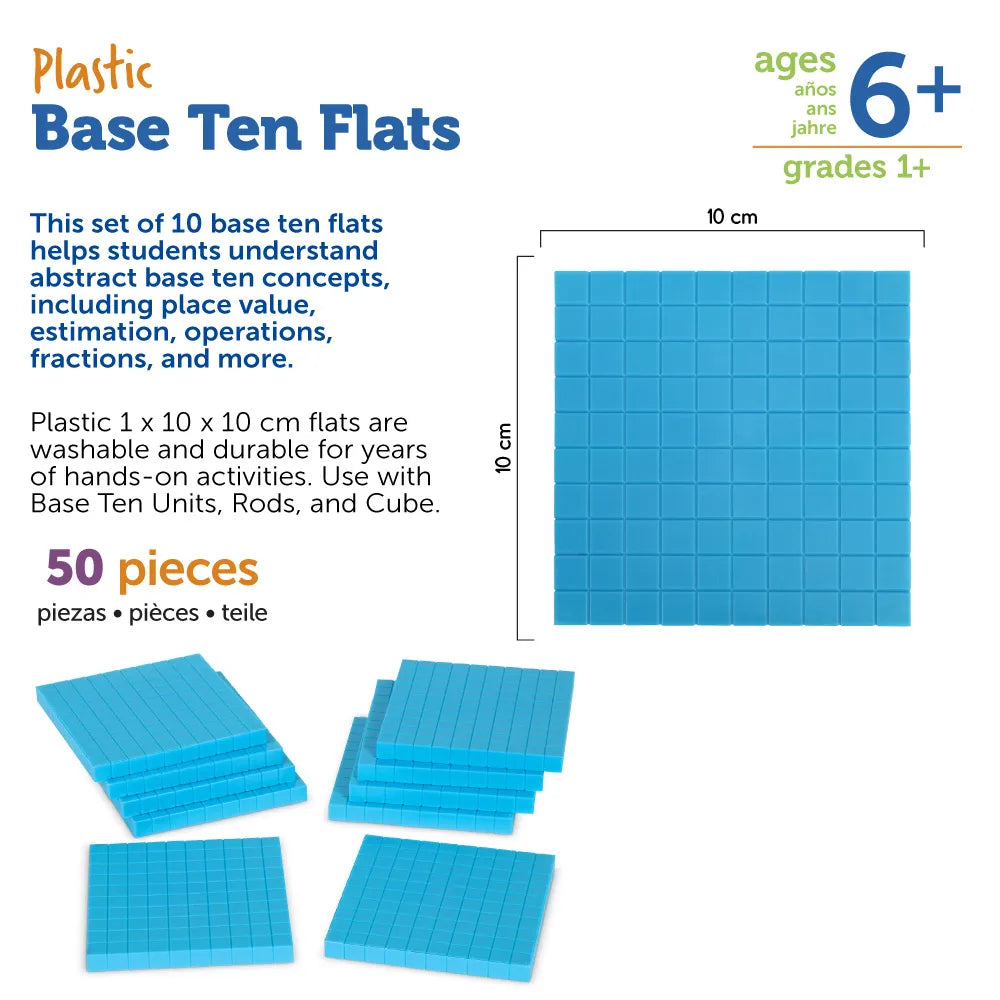 Plastic Base Ten Flats, Set of 10