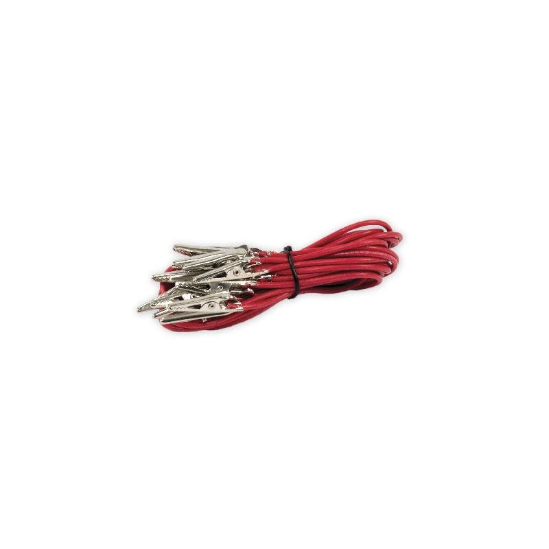 Connection Wire with Alligator Clips Red 24" (without insulation cover), Pk-7 - STEMfinity