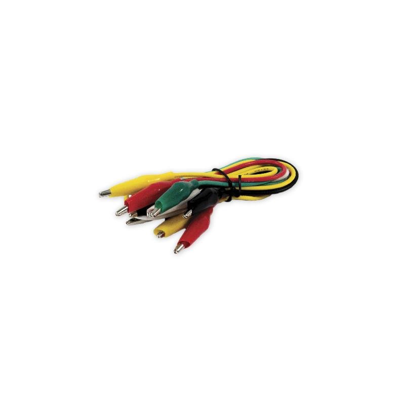 Connection Wire with Alligator Clips Red - Black - Yellow - White - Green 24", Pk-5 - STEMfinity