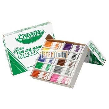 Crayola Washable Markers Classpack - Fine Line, 10 Colors, 200 Count - STEMfinity