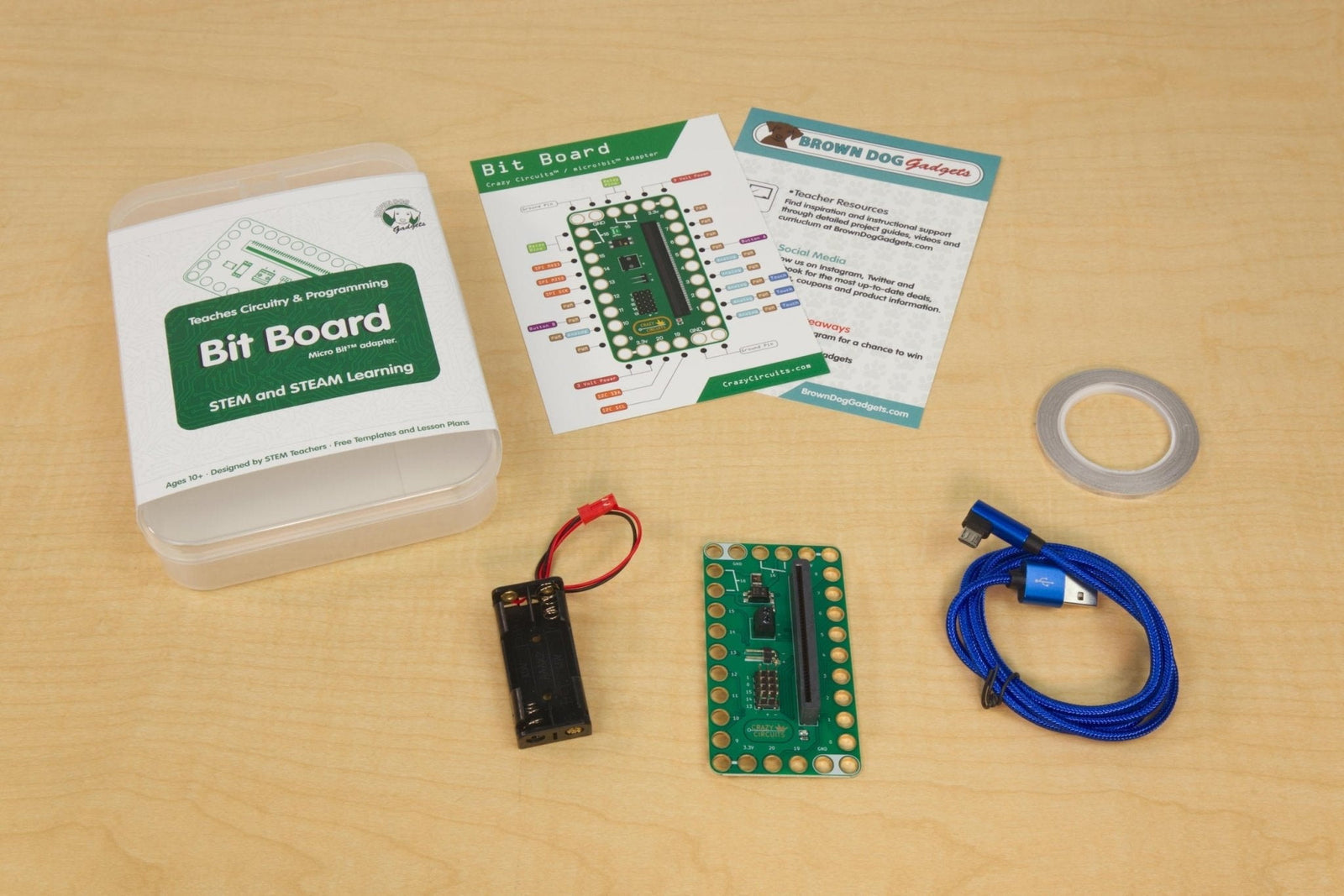 Crazy Circuits Bit Board Basic - Brown Dog Gadgets - STEMfinity