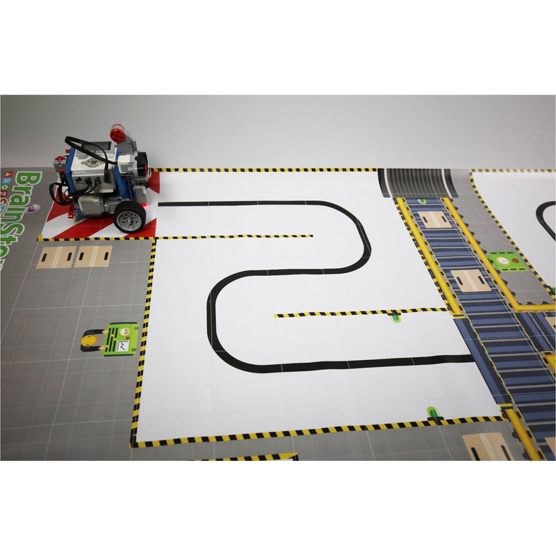 Geyer BrainStorm STEM Education Robotics Activity Mat: Advanced Robot Factory, 80" x 44.75" - STEMfinity