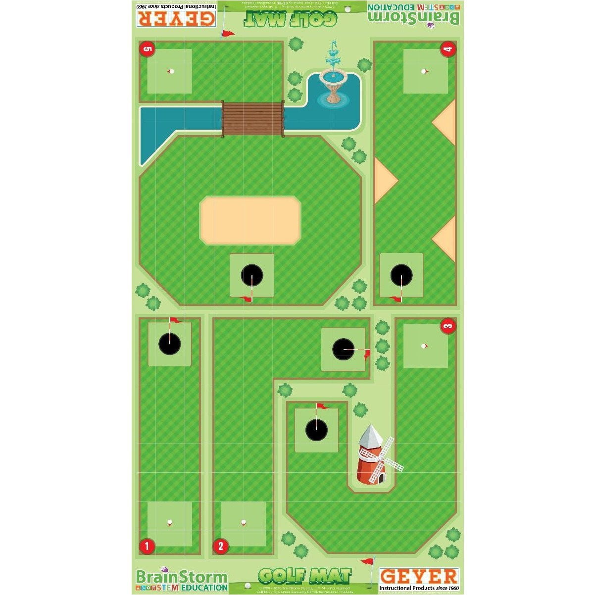 Geyer BrainStorm STEM Education Robotics Activity Mat: Golf, 80" x 44.75" - STEMfinity