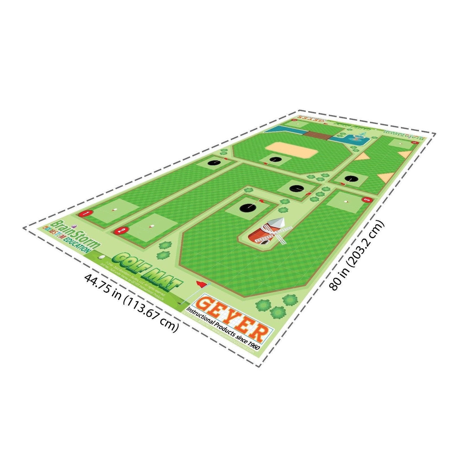 Geyer BrainStorm STEM Education Robotics Activity Mat: Golf, 80" x 44.75" - STEMfinity