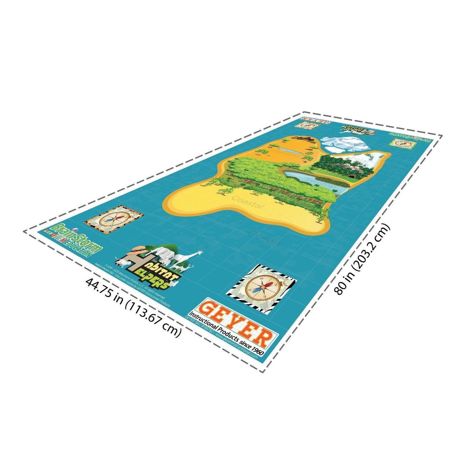 Geyer BrainStorm STEM Education Robotics Activity Mat: Habitat Helpers, 80" x 44.75" - STEMfinity